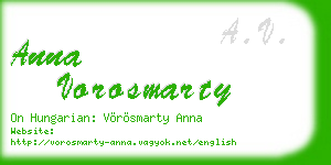 anna vorosmarty business card