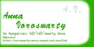 anna vorosmarty business card